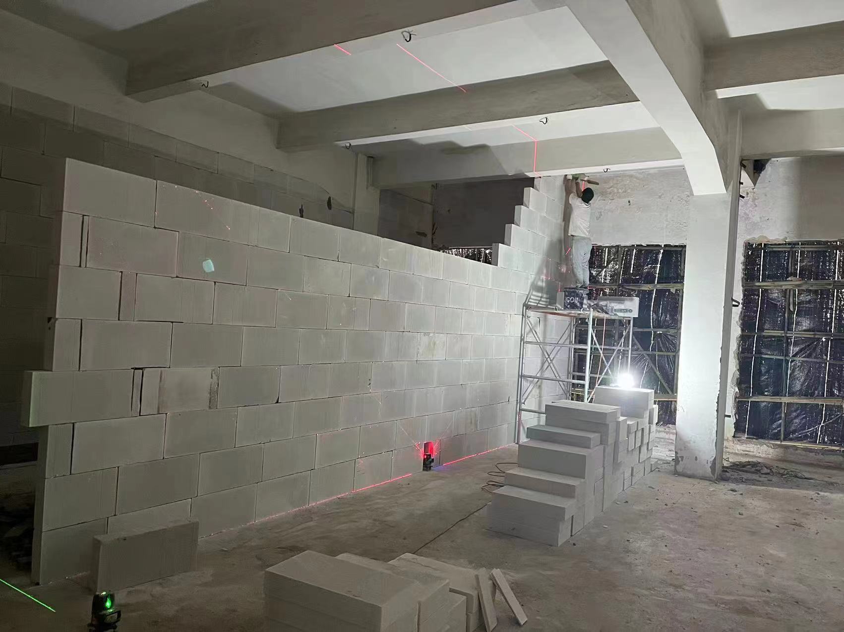 加气块隔墙施工